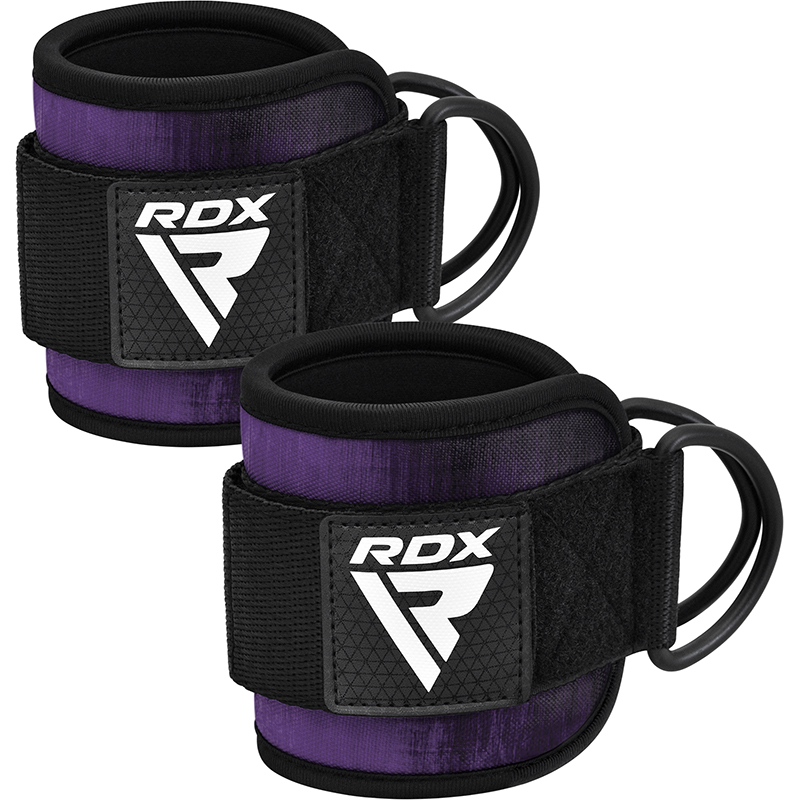 RDX A4 Ankle Straps For Gym Cable Machine-Purple-Pair