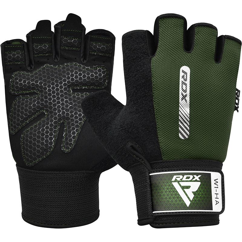 RDX W1 Gym Workout Gloves-Green-M