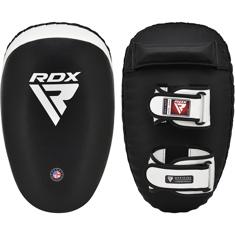 RDX T3 Orbit Escudo Muay Thai Branco Preto Couro Vegano