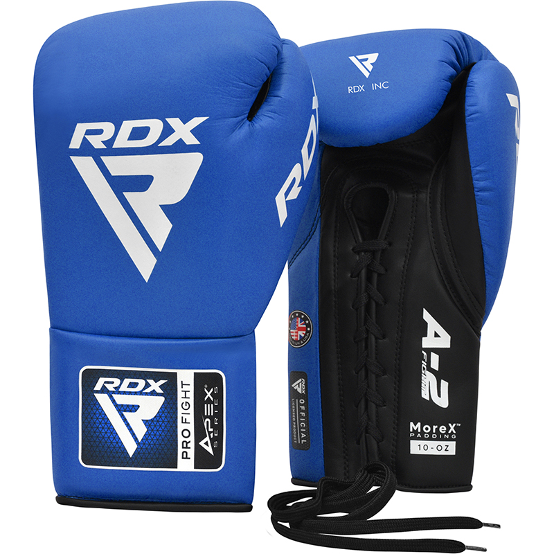 RDX APEX Azul 10oz Lace Up Entrenamiento Guantes De Boxeo Hombres Y Mujeres Punching Muay Thai Kickboxing