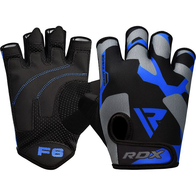 RDX F6 Small Blue Lycra Fitness Gym Gloves