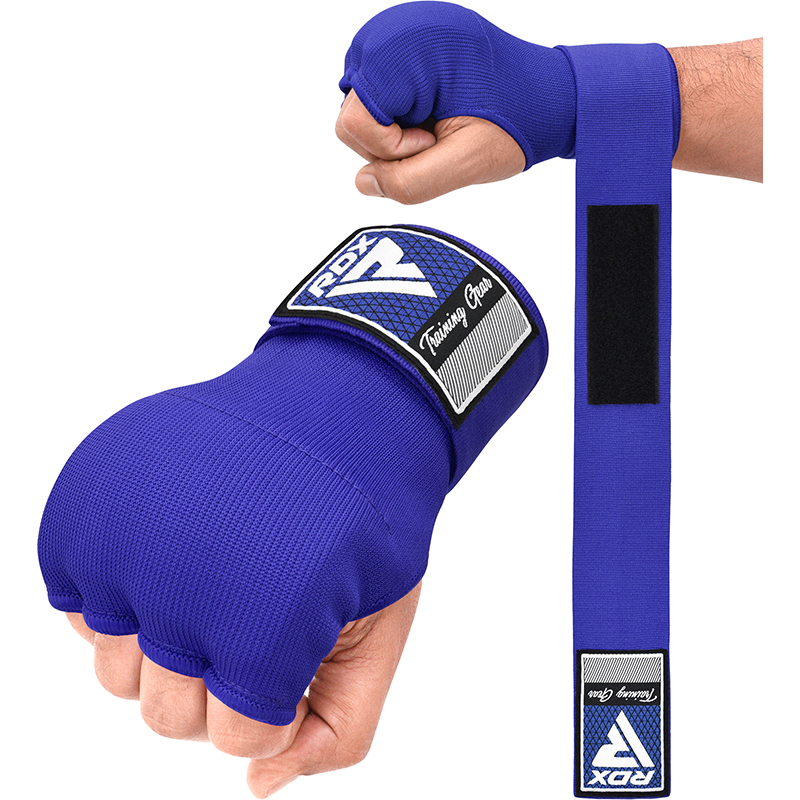 RDX IS Gel Padded Inner Gloves Hook & Loop Wrist Strap For Knuckle Protection Blue-XL