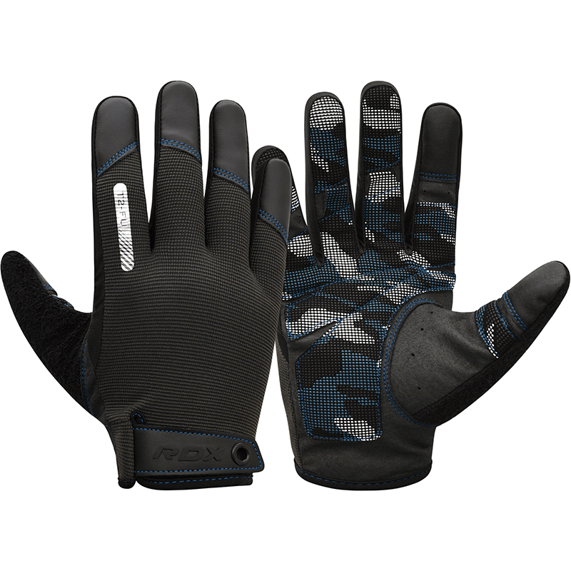 RDX T2 Touchscreen-freundliche Vollfinger-Fitness-Handschuhe Blau-XL