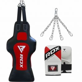 Rdx Tdr Hanging Dummy Punch Bag With Mitts Set Red Black Rdx Sports Us