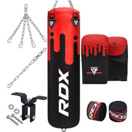 rdx 4ft punch bag with gloves chains and bracket