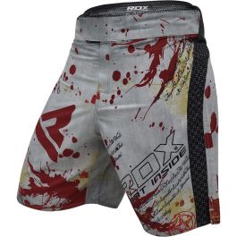 RDX R3 Revenge MMA Fight Shorts Lighter Gray / Red | RDX® Sports US