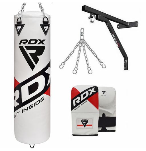 Gloves Chain WARX 14 Piece Boxing Set 4ft/5ft Filled Heavy Punch Bag Bracket. 