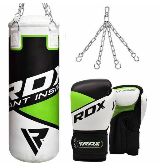 Not Filled Heavy MMA Punching Ball Muay Thai Martial Arts Kickboxing Kit with Gloves Chain Hanging Punching Bag Durable Punch Bag Apply to Adult Boxing Punch Bag 