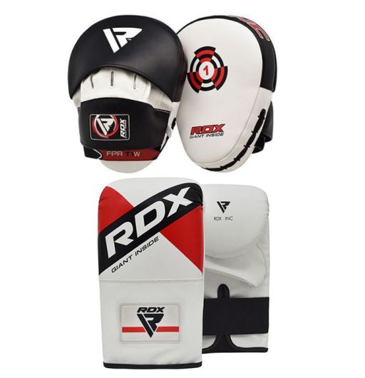 Boxercise Karate and Kickboxing Training Youth Hook and Jab Target Focus Mitts with Punching Gloves RDX Kids Boxing Pads and Gloves Set Martial Arts Muay Thai Junior Hand Shield for MMA