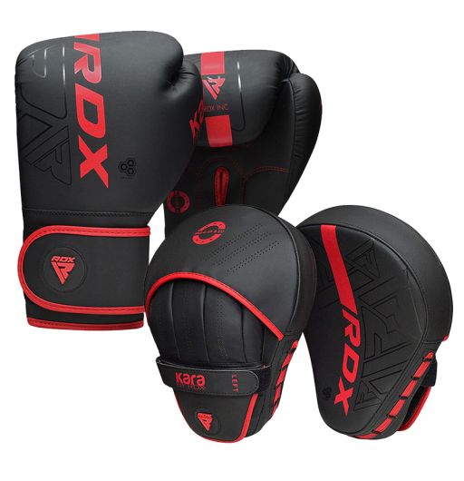 Boxing punch pads set curved focus pads pu boxing gloves hand wraps and rope 