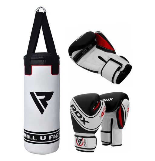 50cm UNFILLED DAAN MMA Kids Punching Bag Set with Free Boxing Gloves Training Muay Thai Fitness Workout Kickboxing Grappling Thai Sparring Karate Taekwondo Exercise and Fitness 