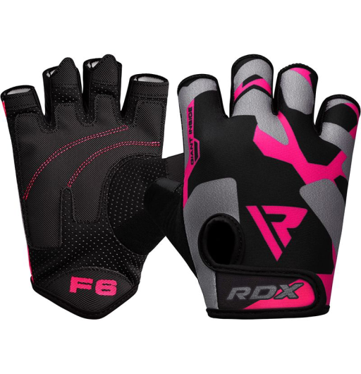 weight lifting Exercise Gym Leather Gloves Pink & black Ladies women's XS-XL 