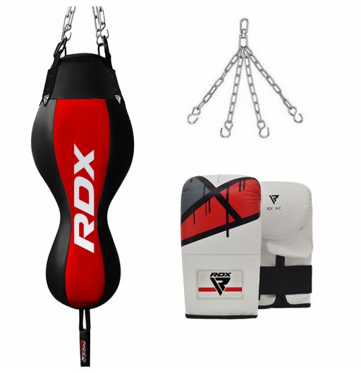 RDX TDR 3in1 Hanging Filled Face Punch Bag with Mitts Set RDX