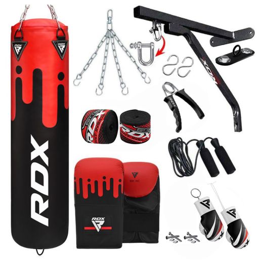 RDX Heavy Maize Punching Bag Chain Set Kickboxing Gloves Training MMA Unfilled U 