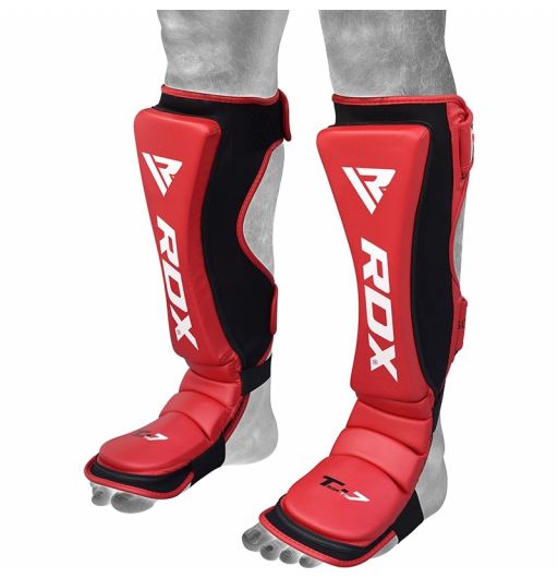 MMA Fighting and Training Protective Gear for BJJ and Boxing RDX Shin Guards for Muay Thai Approved by SATRA Kickboxing Instep Leg Protector Foam Pads for Martial Arts Sparring 