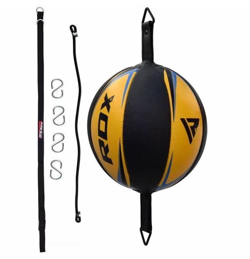 FXR SPORTS FAUX LEATHER DOUBLE END SPEED BALL BOXING FLOOR 2 CEILING WITH STRAPS 