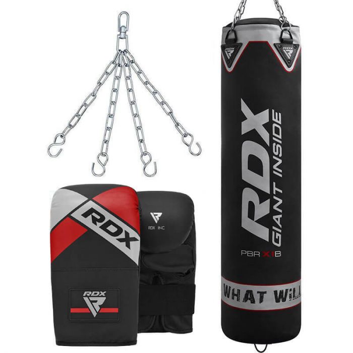 RDX saco de boxeo Boxeo cuero MMA Training arena saco guantes de boxeo cadenas de acero de 