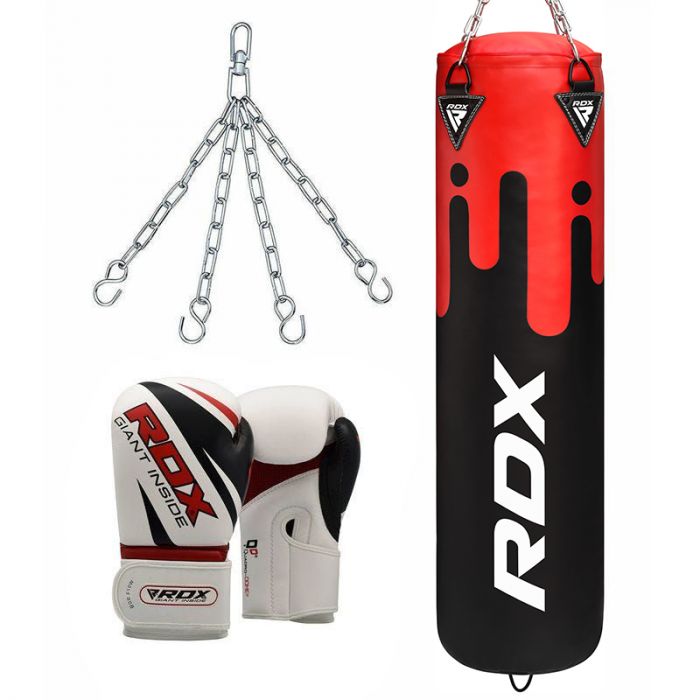 RDX Heavy 3 in 1 Boxing Punch Bag Filled Double End Speed Ball MMA Angled Body Punching Training Sparring 