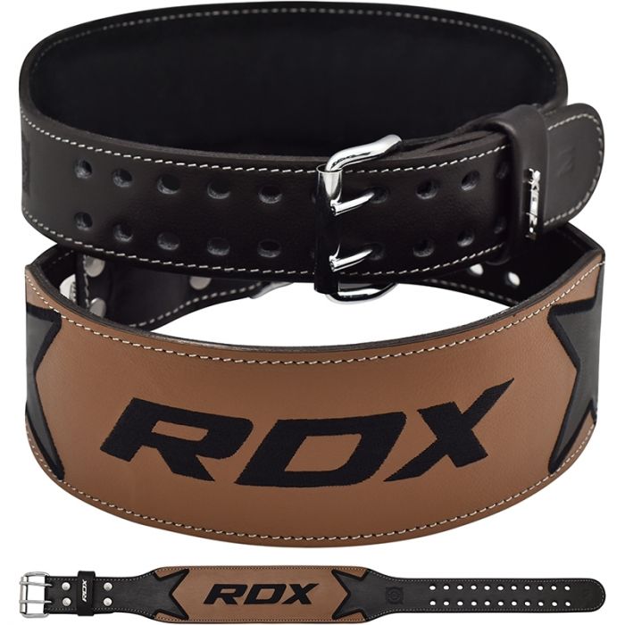 RDX Cintura per sollevamento pesi in pelle 4 "Supporto per la schiena Allenament 