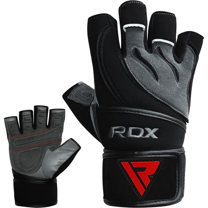RDX Fitness-Handschuh Deepoq Gym Leder schwarz/grau S-XL 