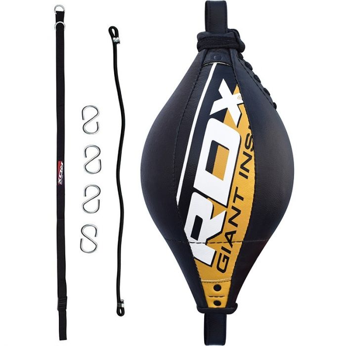RDX Double End Speed Ball Leather Boxing MMA Dodge Bag Floor to Ceiling Rope Training Punching Workout
