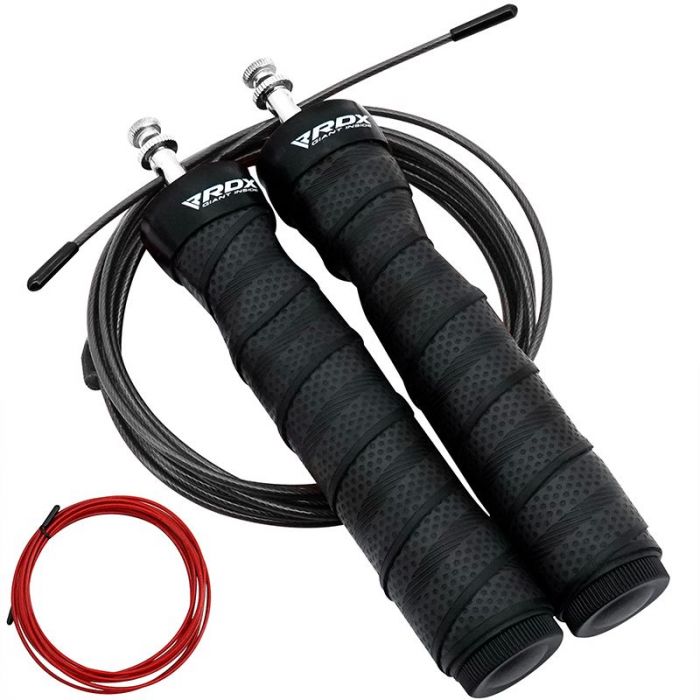 Cardio Workout MMA Fitness Jumping Rope 9Ft  Fixed Length Black,Exercise Wire 