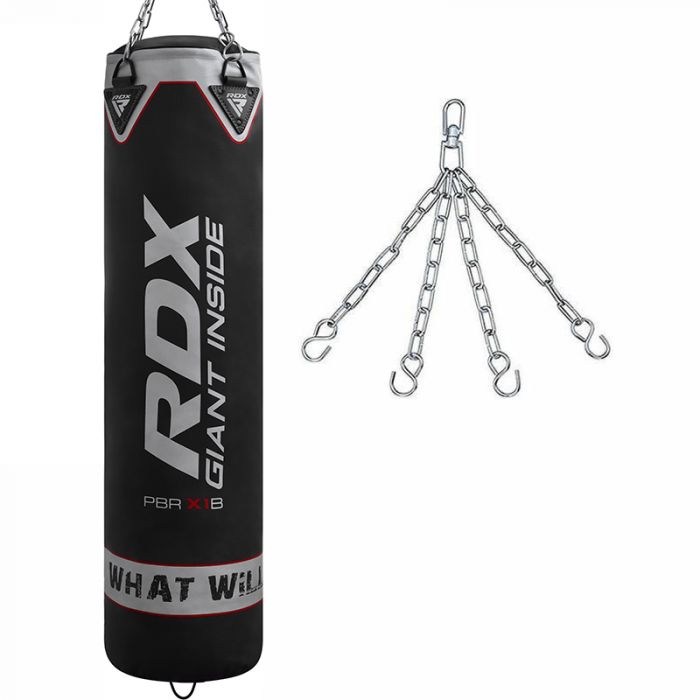 RDX Punching Bag Unfilled 4FT Boxing Gloves Punch Mitts Training Steel Chains US 
