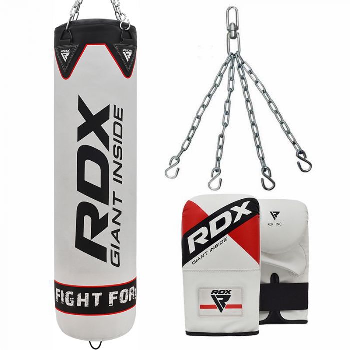 3ft Heavy Duty Filled Boxing Set Punch bag MMA Gloves,Wall Bracket Gym Kick pad 