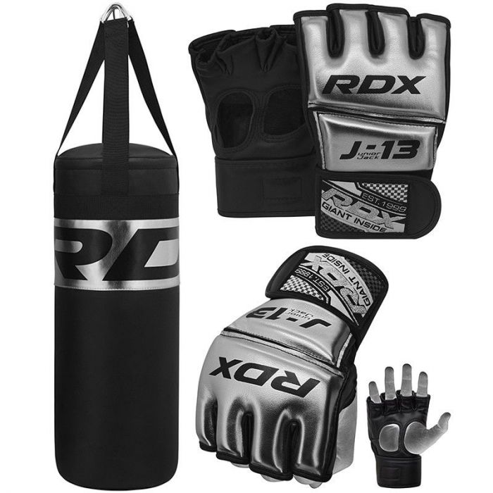 RDX Leather MMA Gloves Grappling Fighting Boxing Punching Bag Training CA 