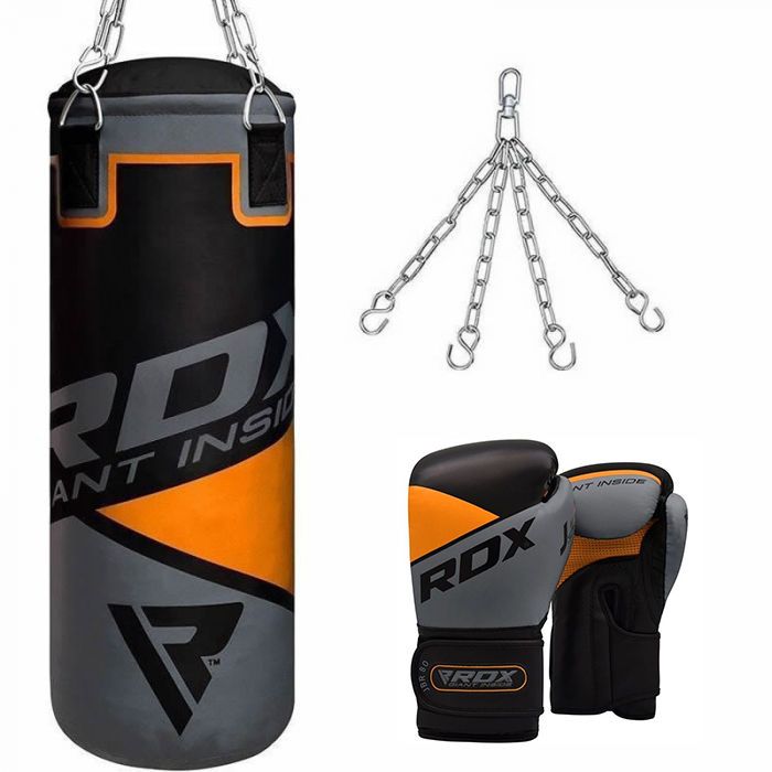 RDX Kids Punch Bag With Gloves & Chain Children Boxing Set Mitts Training MMA OS 