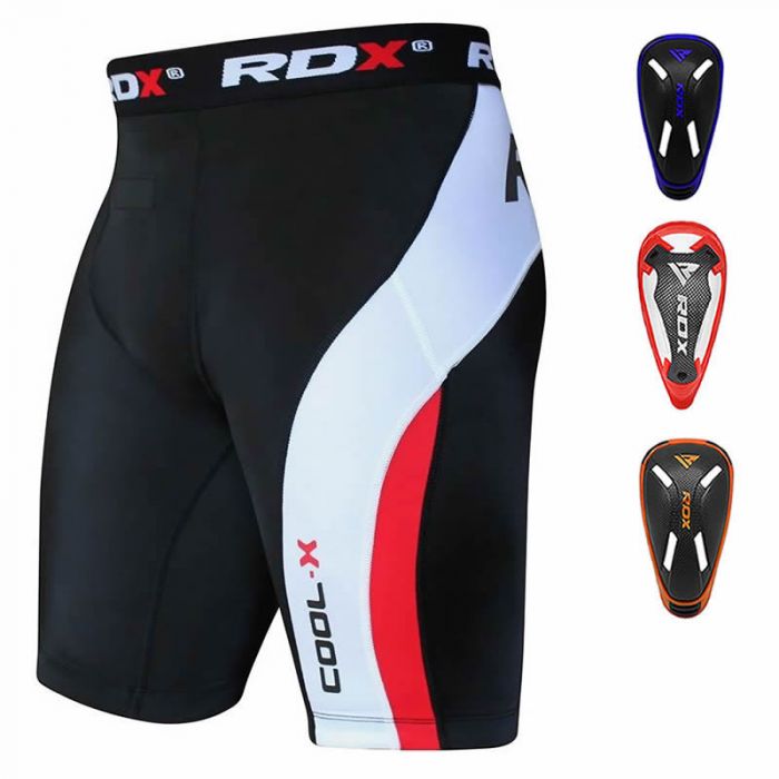 RDX Thermal Compression Flex Shorts & Gel Groin Cup Guard MMA Muay Thai Men 