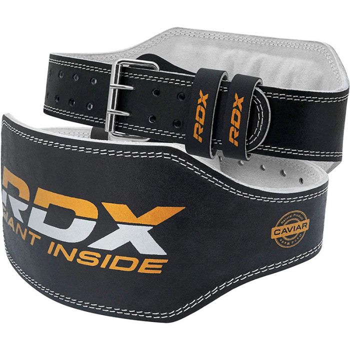 ARMAGEDDON SPORTS Weight Lifting Belt 6 Inch Genuine Leather Padded Gym Belt 