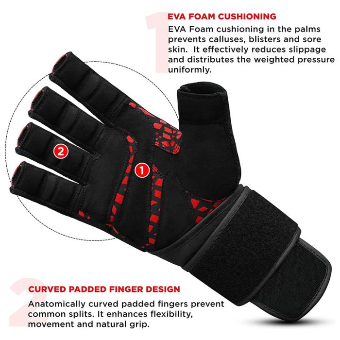RDX L7 Weight Lifting Leather Gym Gloves RDX® Sports US