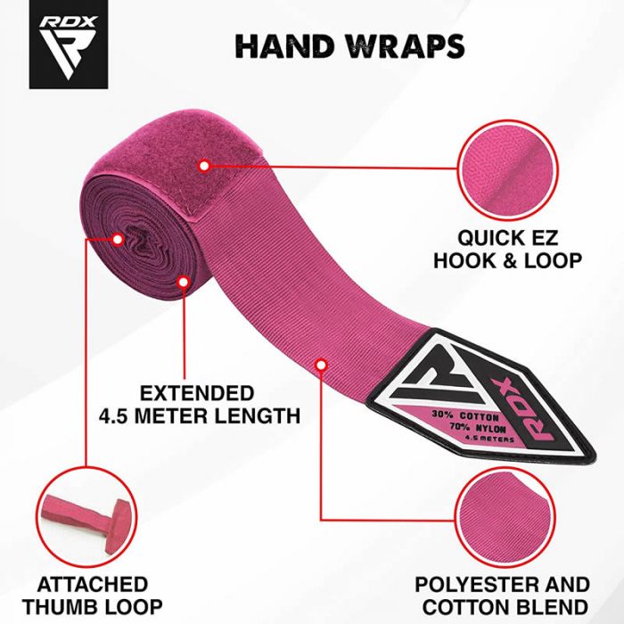 RDX RP Pink Hand Wraps for Women RDX® Sports US