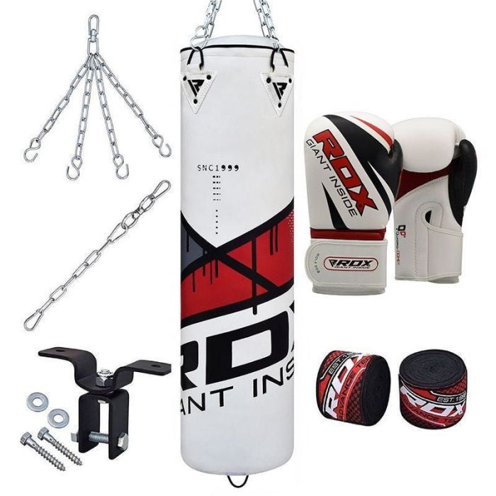 RDX 8pc Punching Bag Unfilled Heavy Boxing 4FT 5FT MMA Training Punch Gloves US 