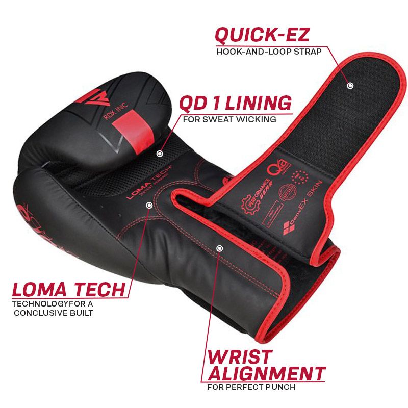 RDX F6 Kara Boxing Training Gloves Black RDX® Sports EU