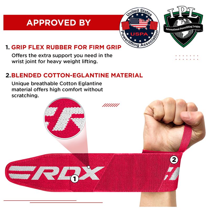 RDX W2 Powerlifting Wrist Wraps Pink for Women RDX® Sports