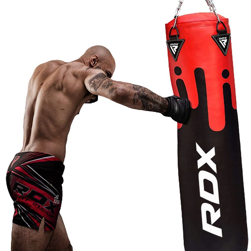 RDX F9R 4ft / 5ft 2in1 Black / Red Punch Bag for Boxing & MMA