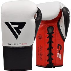 NYAC Approved,10 BIBA RDX C2 Fight Lace Up Leather BoxingGloves BBBofC WBF 