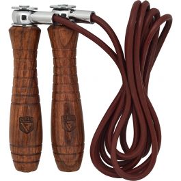 4Fit™ MAX Leather Skipping Rope Weight Wood Handle Exercise Fitness Speed Jump