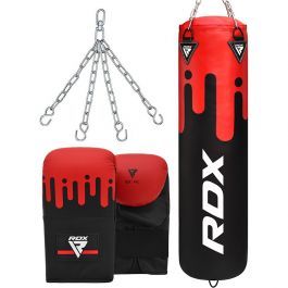 RDX 4FT Ladies Unfilled Heavy Punching Bag Set Women Punch Boxing Gloves Mitts F 