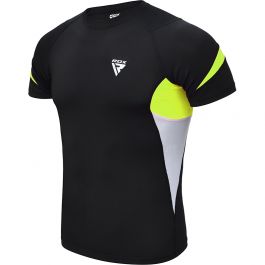 Details about   RDX Rash Guard Short Sleeve Compression Top Base Layer Fitness Sauna Suit Shirt 