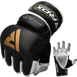 DAX Grip Gloves Leder MMA Sparring Handschuhe schwarz 