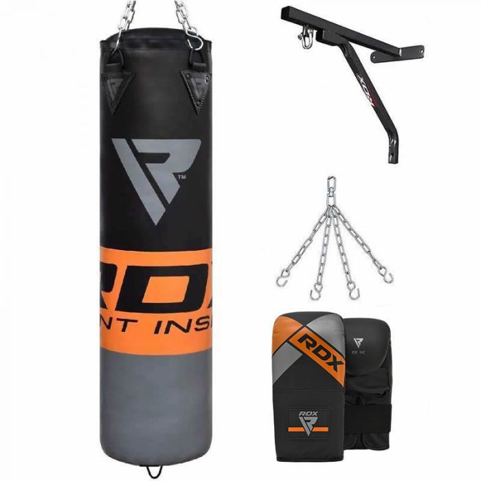 rdx 4ft punch bag with gloves chains and bracket