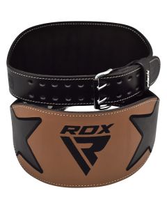 RDX 6 Inch Small Brown Leather Weightlifting belt