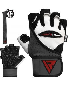 RDX Weight lifting Gloves Gym Leather Fitness Training Bodybuilding Workout Yoga