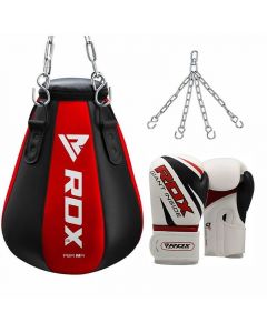 red and white boxing gloves