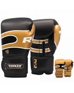 RDX black golden sparring boxing gloves