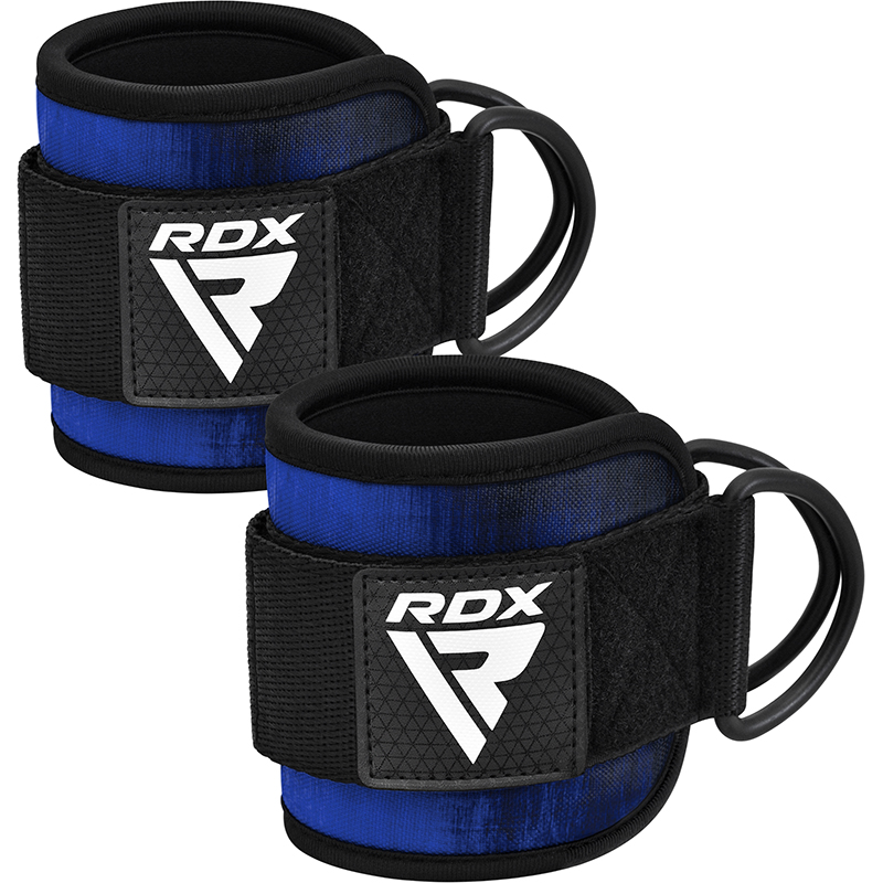 RDX A4 Ankle Straps For Gym Cable Machine Blue Pair