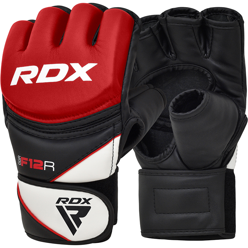 RDX F12 Guantes De MMA Entrenamiento Cuero PU Rojo Pequeño